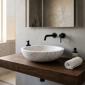 The Intramuros Hand-Carved Carrara Marble Basin