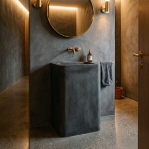 The BGC Monolith Matte Concrete Pedestal Sink