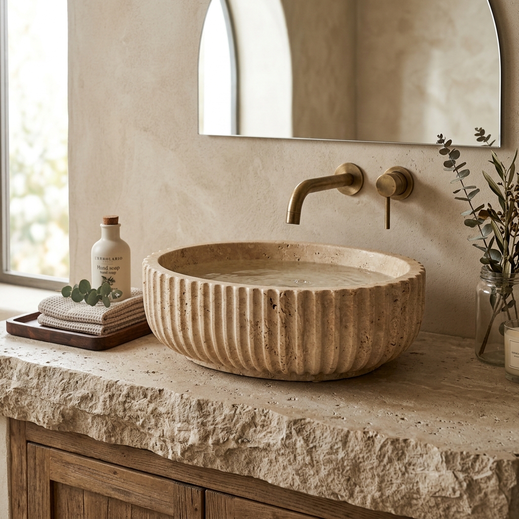 The Sierra Madre Fluted Travertine Basin